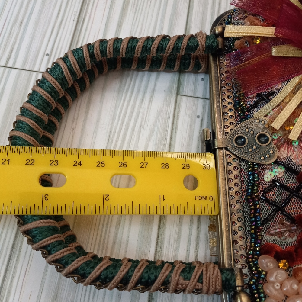 Vintage Chico’s Dahlia Ornate Kaleidescope Beaded Sequin Tapestry Handbag - Picture 13 of 13